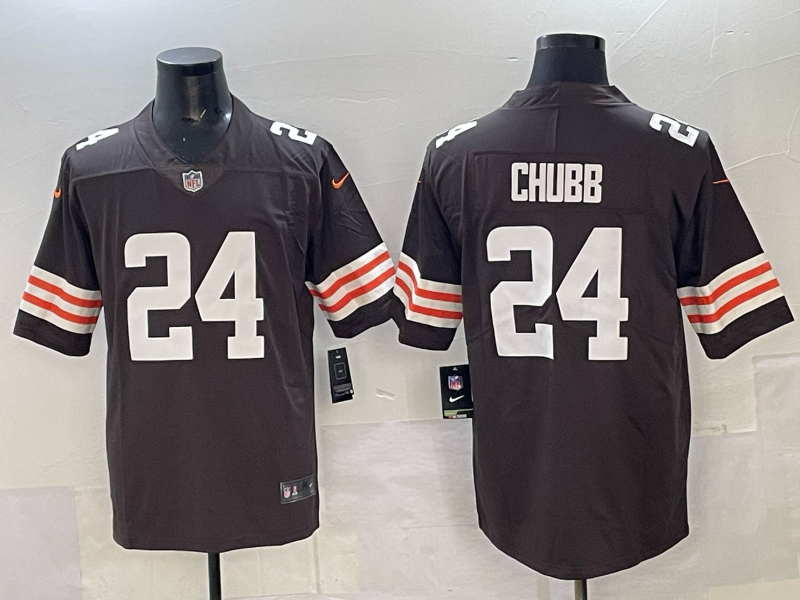 Men 2025 Cleveland Browns #24 Chubb brown Nike Limited NFL Jersey 001